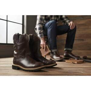 Noble‎ Outfitters Brown Steel Toe Work Boots Mens Size 11.5